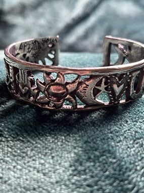 Jes MaHarry Sun, Moon, Heart, Nature, Silver Cutout Cuff Bracelet